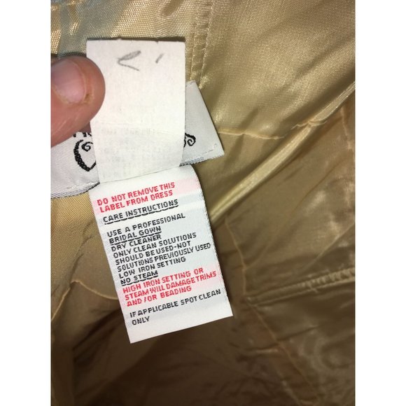 Jim Hjelm Occasions Prom Dress 80's Inspired Strapless Lace Overlay Pale Yellow - Picture 8 of 13